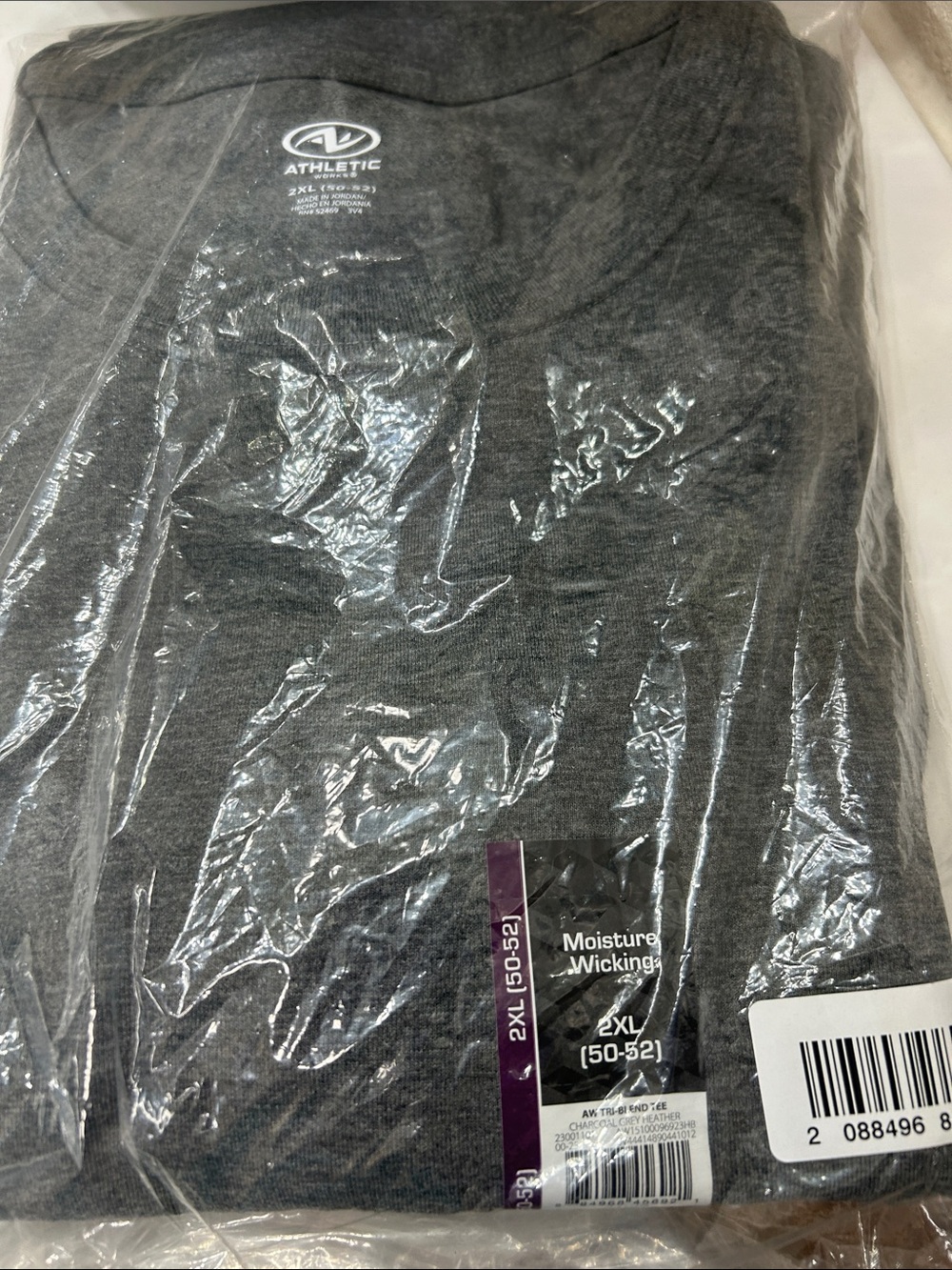 Men's Moisture-Wicking Dark Gray V-Neck Shirt - 2XL pack of 2